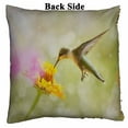 thumbnail image 2 of PKQWTM Dreamy Juvenile Male Ruby Hummingbird Orange Zinnia Flower Reversible Mermaid Cushion Cover Home Decor Sequin Pillow Case Size 18x18 inches, 2 of 2