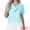 Blue, variant on DARING DIVA Women's Summer Short Sleeve Tunic Tops Casual V Neck Button Shirts S White