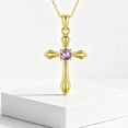 thumbnail image 5 of Taioiat Cross Necklaces for Women 14K Gold Plated June Birthstone Necklace Christian Pendant Religion Jewelry Gifts Wife Mother Girlfriend, 5 of 7