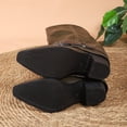 thumbnail image 4 of DeHolifer Women's Boots Studded Fold Over Chunky Heel Boots Cowboy Cowgirl Slouchy Pull On Boots, 4 of 8