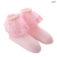 thumbnail image 2 of Minnieouse Calcetines de encaje para niña, 2 capas, calcetín tobillero con volantes, calentador de pies de algodón para regalo de baile para niños, Medias Rosado rojo 4-6 años Minnieouse AP003202-10, 2 of 6