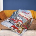 thumbnail image 4 of Santa is Coming Yorkshire Terrier Merry Christmas Xmas Noel Truck Tree Cozy Fleece Blanket Yorkie Dog Lover Gifts Warm Soft Throw Blanket - 02023, 4 of 5