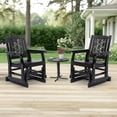 thumbnail image 2 of Zimtown 28" Wooden Outdoor Patio Glider Chair with Cup Holder & Armrests, Fir Wood Single Yard Rocking Seat Black, 2 of 9