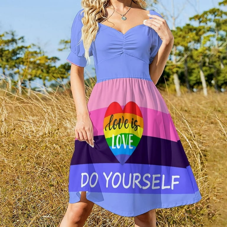 Rainbow casual dresses deals