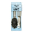 thumbnail image 4 of (2 pack) Conair Mid-Size Cushion Brush and Comb Set, Travel-Friendly Detangling Duo for All Hair Types, 4 of 13