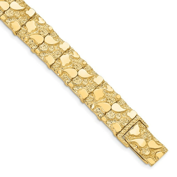10k Yellow Gold Bracelet Nugget 12 mm 7 in 12.0