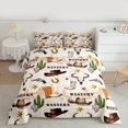 thumbnail image 2 of Homewish Vintage Bull Skull Full Size Comforter Sets,Rustic Farmhouse Cabin Bedding Comforter Set,Western Cowboy Hat Boots Bedding Sets For Men Women,Super Cozy Room Decor Reversible,3-Piece, 2 of 8