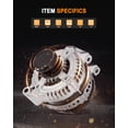 thumbnail image 2 of Alternador ASAPE 160A 12V Compatible con Dodge Chrysler Ram VW, 2 of 7