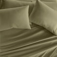 thumbnail image 5 of Queen, Sage Solid Microfiber 6 Piece Bed Sheet Set, by Noble Linens, 5 of 11