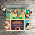 thumbnail image 2 of Ambesonne Colorful Quilted Coverlet 3 Pcs, Carnival Old Circus, King Size, Multicolor, 2 of 2