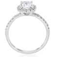thumbnail image 3 of Pompeii Certified 2 1/2Ct Cushion Diamond Halo Engagement Ring 14k White Gold Lab Grown, 3 of 4