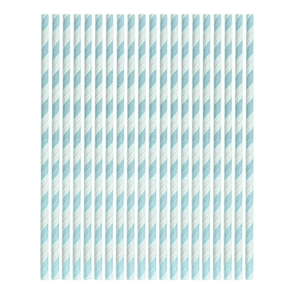 Peacheart 100 Pcs Paper Straws, 0.24 x 7.76 Inch Disposable Colorful Striped Drinking Straws for Birthday Wedding Party Favors Supplies