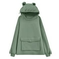 thumbnail image 5 of XMMSWDLA Women Novelty Frog Hoodie Cute Animal Shape Zip up Hooded Top Sweatshirt, 5 of 9
