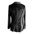 thumbnail image 5 of VEKDONE 2026 Womens Velvet Blazer Cozy Lightweight Outerwear Retro Buttons Long Sleeve Pokets Jacket Cardigan Coat Party Blazers Black M, 5 of 5