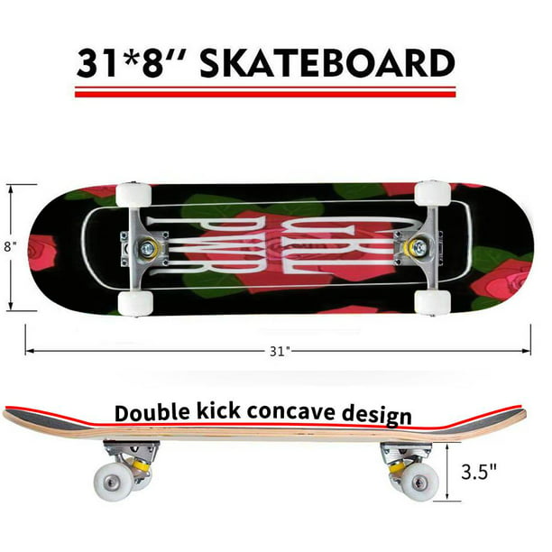 Stjerne Kriger lager Typography Girl Power and background design for embroidery Outdoor  Skateboard Longboards 31"x8" Pro Complete Skate Board Cruiser - Walmart.com