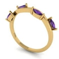 thumbnail image 2 of 0.4 ctw Wedding Band for Women - 18K Yellow Gold Natural Amethyst Stackable Eternity Ring, 2 of 6