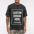 thumbnail image 5 of Custom T-Shirt with Your Image for Men Women, 230g Pure Cotton Washed Short Sleeve Tee Black XL, 5 of 6