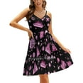 thumbnail image 1 of Robe Évasée d'Halloween, Encolure Carrée, Mode Élégante, Imprimée, Mickey, Bark, Ice Cream Park, 1 of 5
