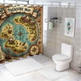 thumbnail image 7 of Orinice Treasure Map Pirate Adventure Bathroom Decor Set with Hooks, Colorful Luxurious Graphic Print Polyester Fabric Shower Curtain Set, 100% Polyester Fiber Home Bathtubs Bathroom Decoration, 7 of 7