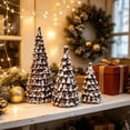 thumbnail image 2 of Wodellrrea Pine Cone Christmas Tree Set, 3 Piece Tabletop Holiday Decoration, Snow Dusted Wooden Tree Centerpieces for Indoor Mantel, Shelf, Dining Table and Rustic Winter Home Decor, 2 of 7
