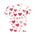 thumbnail image 4 of LckLvx Valentine Shirts for Girls Trendy Cute Tie Dye Short Sleeve T-Shirts Heart Print Casual Round Neck Blouse Tops, 4 of 5