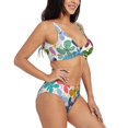 thumbnail image 2 of Kdxio Colorful Butterflies Print Women's 2 Piece High Waisted Wrap Spaghetti Strap Summer Swimsuit Bikini Set-Medium, 2 of 7