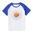 thumbnail image 1 of Zpanxa T-Shirts pour Tout-Petites Fille Été Imprimé Col Rond Manches Courtes Blouse d'École T-Shirt Imprimé avec Polyester Spandex 5 Ans, 1 of 4