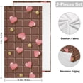 thumbnail image 2 of SKYSONIC 2 Pack Chocolate Heart Valentine Hand Towels, Ultra Soft and Absorbent, Love Pink Golden Dot Decorative Fingertip Towel for Home, Bathroom, Kitchen, 28.3"x14.4", 2 of 5