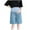 Blue, variant on ShomPort Maternity Shorts Over The Belly Cotton Comfy Shorts Loose Casual High Waist Pregnancy Pants