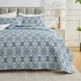 thumbnail image 2 of Hitime Luxury Printed Quilt Set King Size, Lightweight Comforter Set, Oversized Bedspread Coverlet Quilted Bedding Set, with 2 Matching Pillowcases, for All Season, 2 of 10