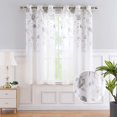 thumbnail image 1 of Haperlare 40"Wx63"L White Floral Sheer Curtains Living Room Farmhouse Window Sheer Curtains Grommet Voile Curtains, Gray, 2 Panels, 1 of 6