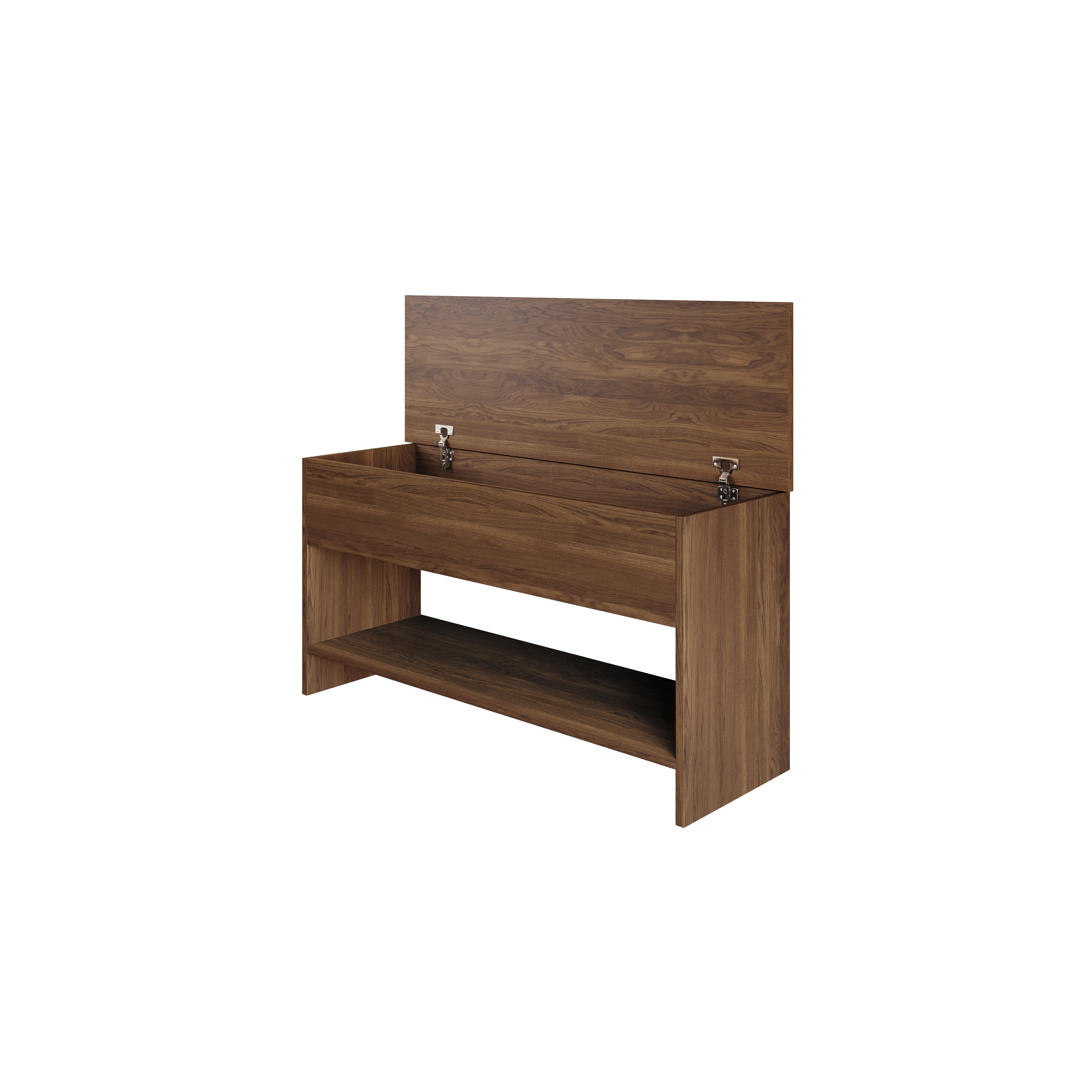 Home Design Glendive Storage Cabinet Bench with Hidden Compartment, Sturdy Construction, Multi-Purpose Design for Entryway, Bedroom, or Living Room, Brown