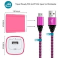 thumbnail image 3 of Micro USB Cable with Android Charger, Hootek 6FT USB A to micro cable High Speed Fast Charging Cable, usb cable micro with USB Wall Charger Fast Charger Adapter Plug, android charger block, Pink, 3 of 9