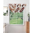 thumbnail image 2 of Waterfall Valances for Windows, Fall Maple Leaf Football Kitchen Sheer Valance Curtains, Autumn Farmhouse Vintage Rod Pocket Elegant Swag Valances for Living Room Bedroom, 47.2"x38.5", 2 Panel, 2 of 8
