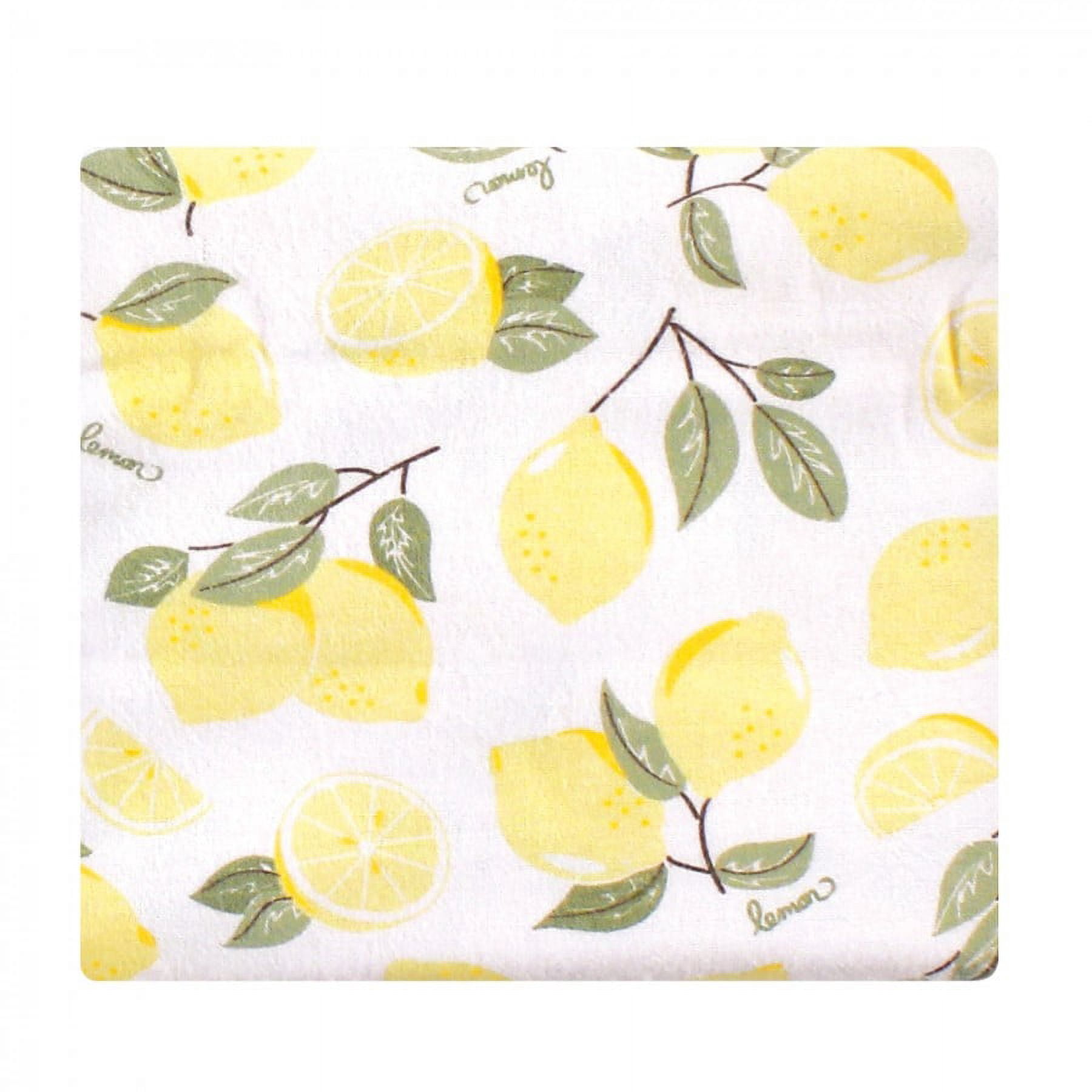 Hudson Baby Infant Girl Cotton Flannel Receiving Blankets Bundle, Lemons, One Size