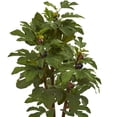 thumbnail image 4 of Nearly Natural 47" Fig Artificial Tree in Stoneware Vase with Gold Trimming, Green, 4 of 4