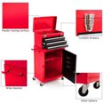 Costway 2pc Mini Tool Chest & Storage Box Rolling Garage