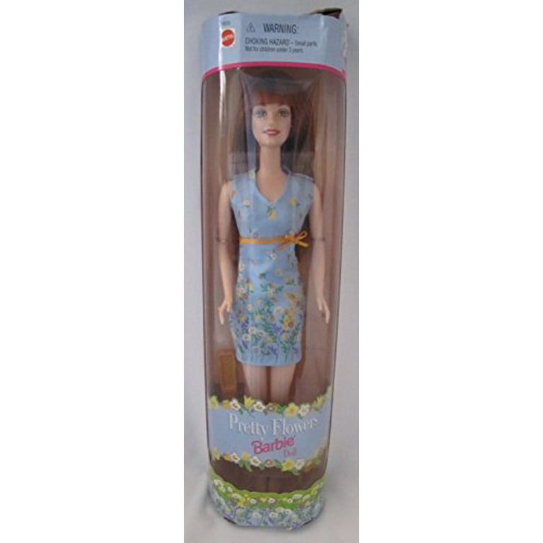 Barbie Pretty Flowers Doll Redhead / Auburn in Blue Spring Dress