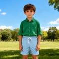 thumbnail image 2 of LIJCC Boys Summer Pocketless Shorts Solid Color Casual Loose Fit Thin Casual Shorts Quick Drying Beach Shorts(Light Blue,13-14 Years), 2 of 5
