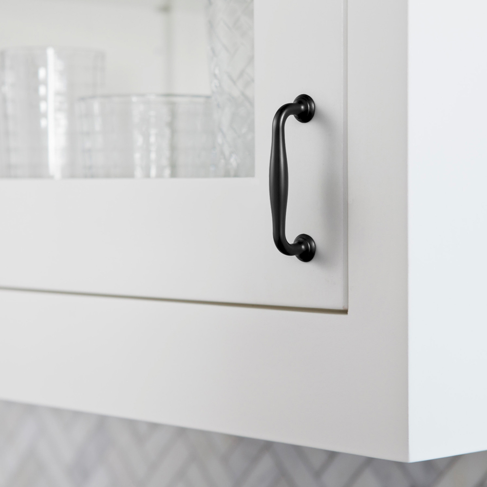 Goo-Ki 12 Pack 3.8'' Center to Center Vintage Matte Black Cabinet Pulls, Sleek Zinc Alloy Cabinet Handles for Classic Furniture Drawer Hardware