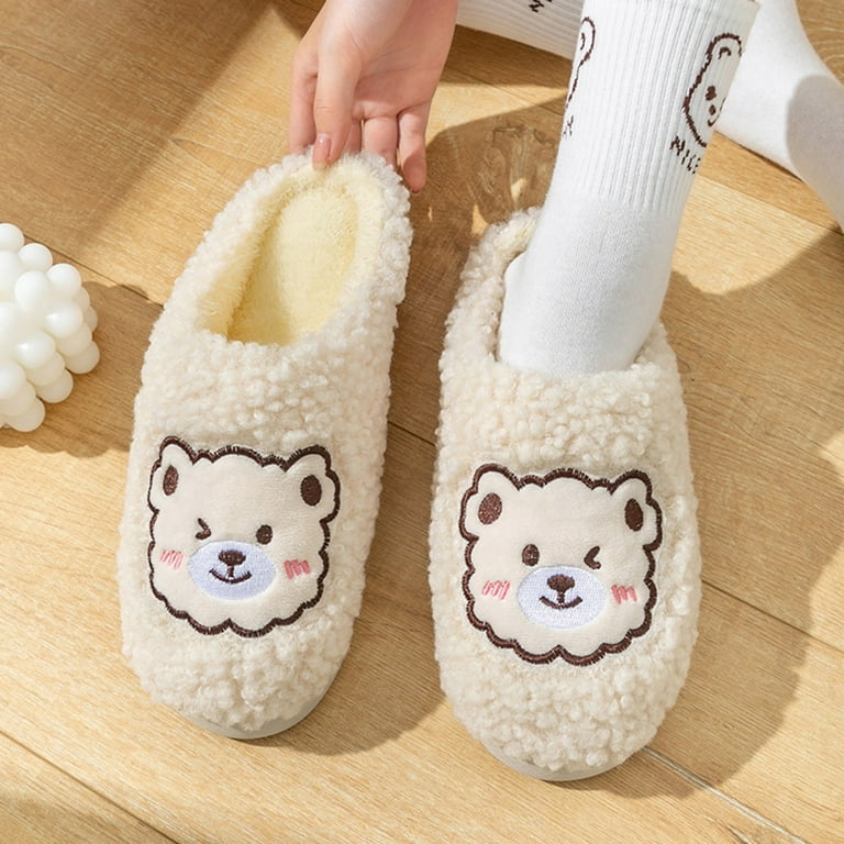 Women Indoor/Outdoor Scuff with Wide Widths Slippers Winter Warm Super Soft  Fuzzy Anti-Skid Bedroom Slippers Women - Walmart.com