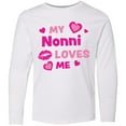 thumbnail image 3 of Inktastic Valentine's Day My Nonni Loves Me Hearts and Lips Long Sleeve Youth T-Shirt, 3 of 5
