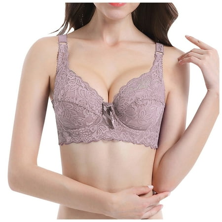 

Padded Bras for Women Plus Yoga without Lingerie Vest Steel Rings Size Lace Bra for Womens Beige 36