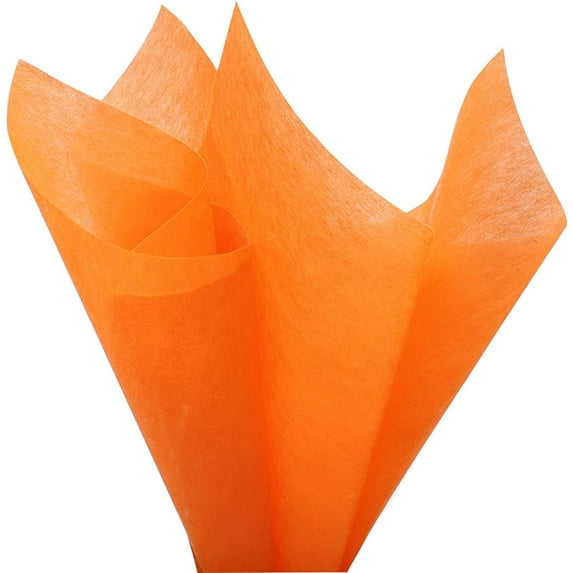 Korean Cotton Wrapping Flower Paper Non-Woven Floral Wrapping Paper 15 Sheets Florist Supplies Waterproof Flower Bouquet Wrapping Paper Floral Supplies for Fresh Flowers, 23.6x23.6 Inch (Orange)