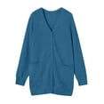 thumbnail image 6 of ClodeEU Women's Casual Long Cardigan Sweaters ,Lightweight Long Sleeve Soft Open Front With Pockets Blue,Womens Plus L, 6 of 6