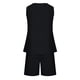 thumbnail image 5 of Mujeres Casual Verano Cuello en V Sólido Sin mangas Tops y pantalones cortos Conjunto de dos piezas Traje Wmkox8yi  bvn1140, 5 of 8