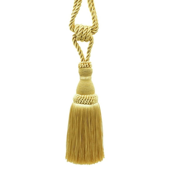 DECOPRO Noblesse Collection Elegant Curtain & Drapery Tassel Tieback, Tassel Length 8" (20cm), Spread 30" (76cm) # TBH8, Canary Gold #4875B (Dark Gold, Yellow Gold) Sold Individually