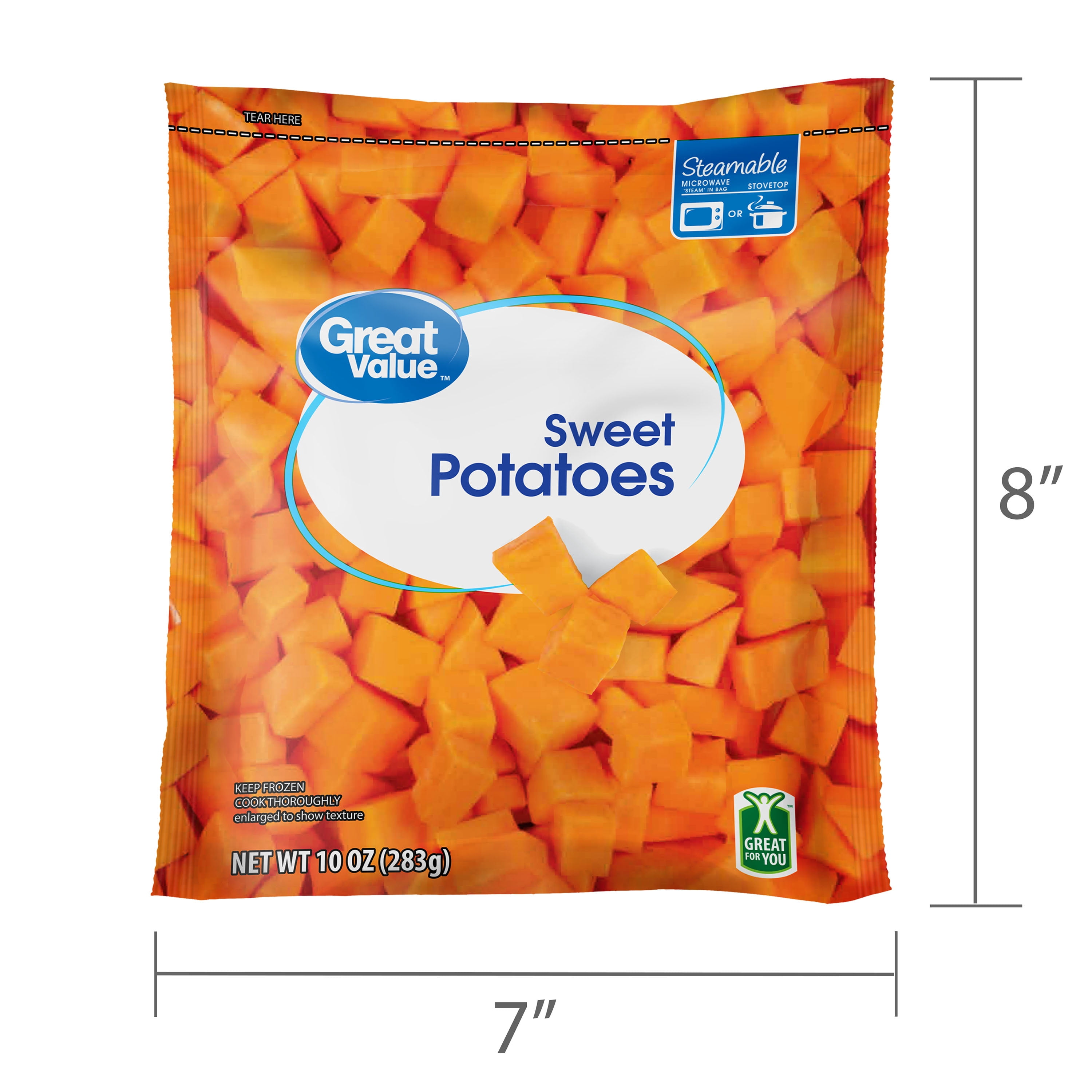 Great Value Diced Sweet Potatoes, 10 oz (Frozen)