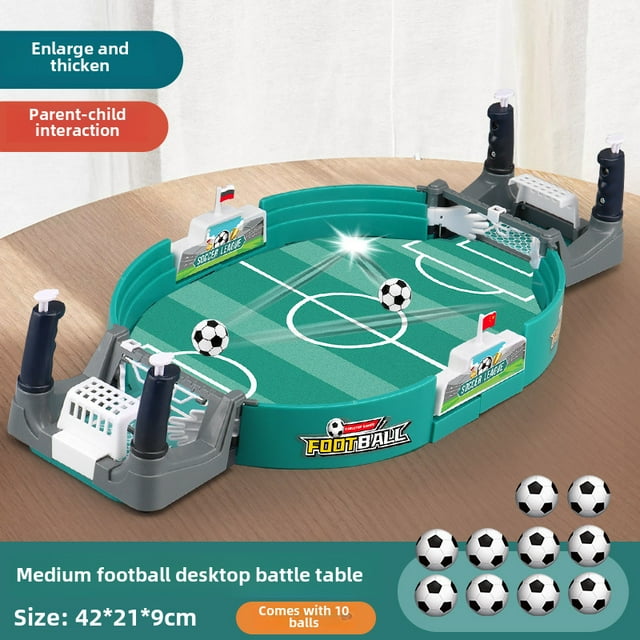 Upgraded Medium-Size Table Football Game Set with 10 Balls - Durable ABS Material, Educational Cognitive & Emotional Skill Development for Kids 4-6, Portable Family Board Game for Indoor/Outdoor