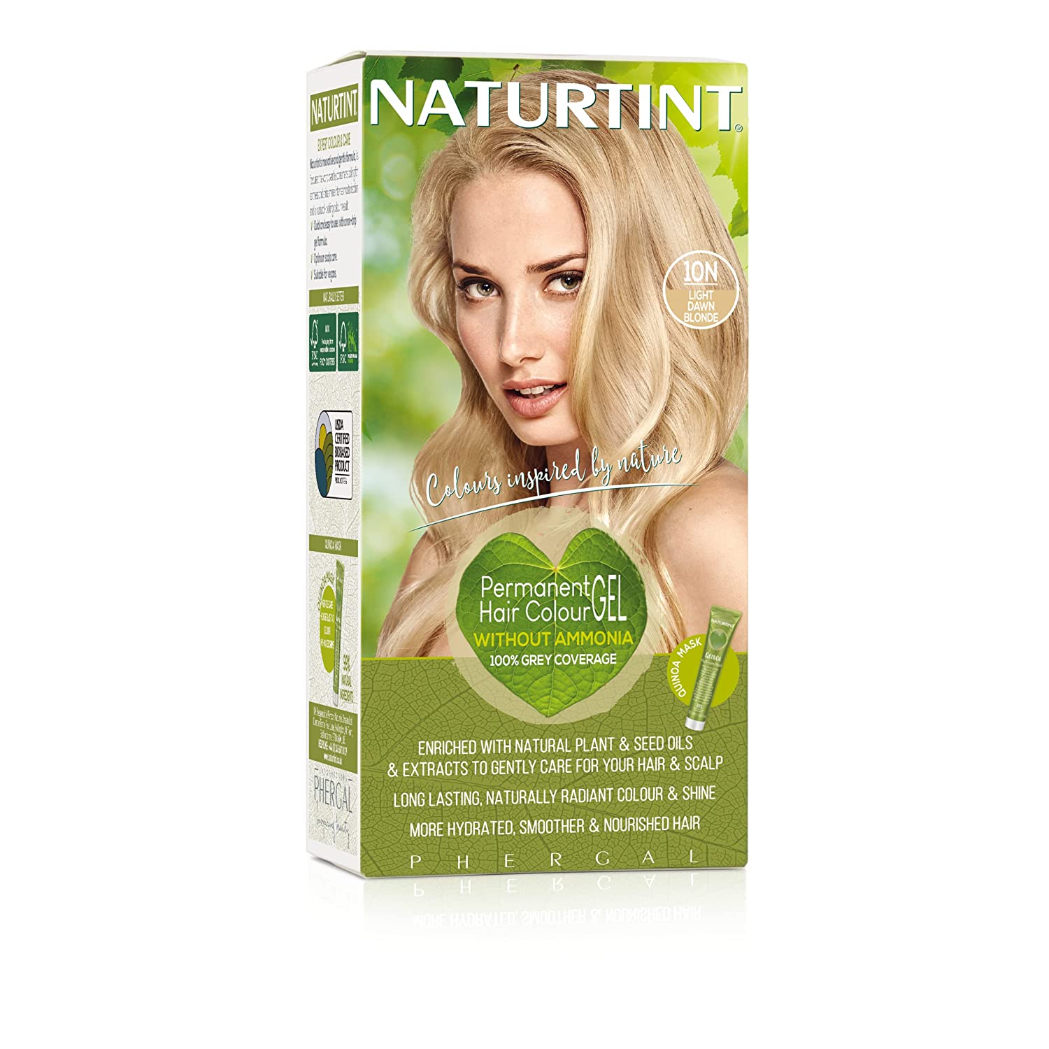 Naturtint Permanent Hair Color 10N Light Dawn Blonde (Pack of 1), Ammonia Free, Vegan, Cruelty